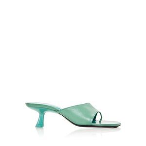 SIMON MILLER Womens Teal Bill Toe Kitten Heel Slip On Leather Thong Sandals 39